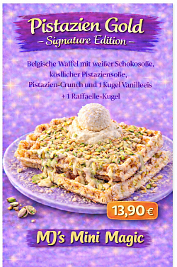 Pistazien Gold,  Waffeln , Stadtgarten Kiosk , Speisekarte