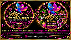 Jetzt sind wir auch Buchbar, Waffel&Crepe Catering und in der Saison zusätzlich Kiosk, Minigolf, Biergarten